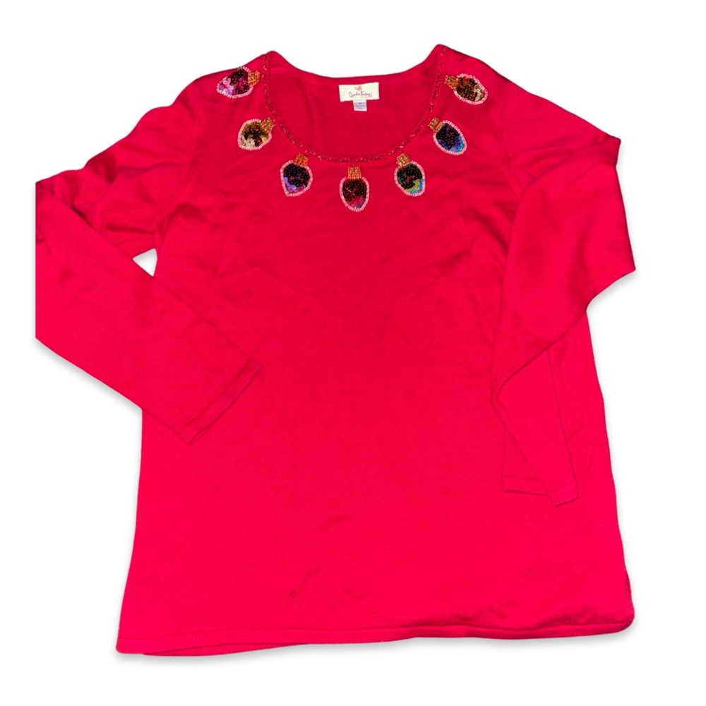 Ugly Christmas Sweater: Thin Lightweight Sequined Christmas Lights: Medium